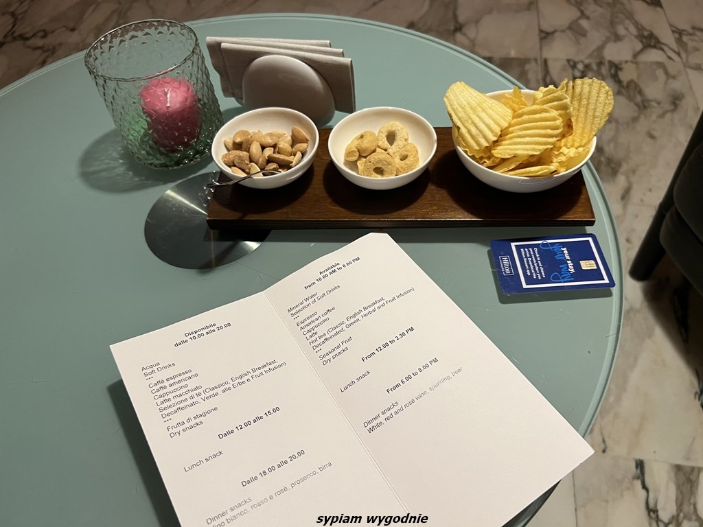 menu oraz godziny w executive lounge w hotelu Hilton Sorrento Palace