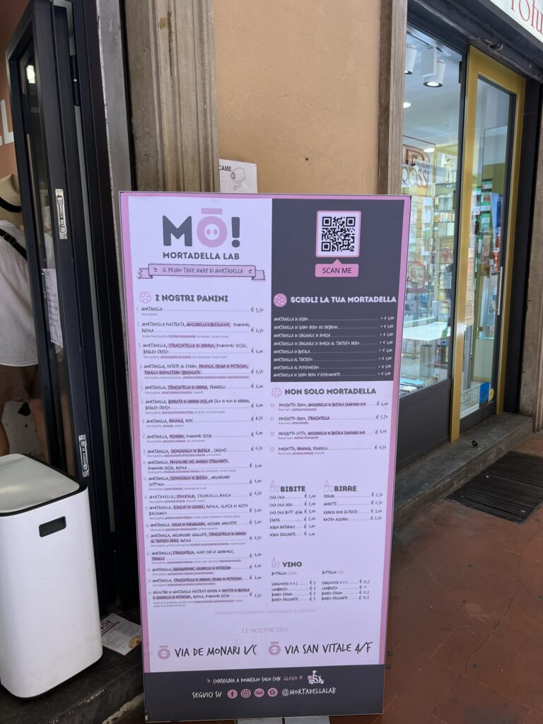 restauracja to Mò Mortadella Lab i ich menu